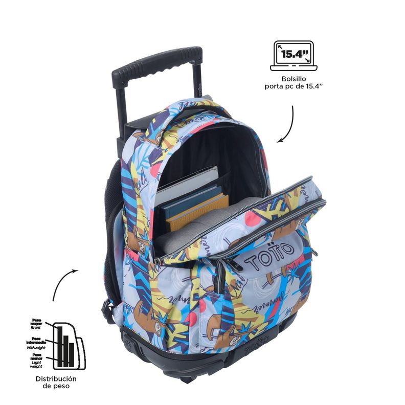 Mochila Escolar con Ruedas Bomper Renglon Lazel-4