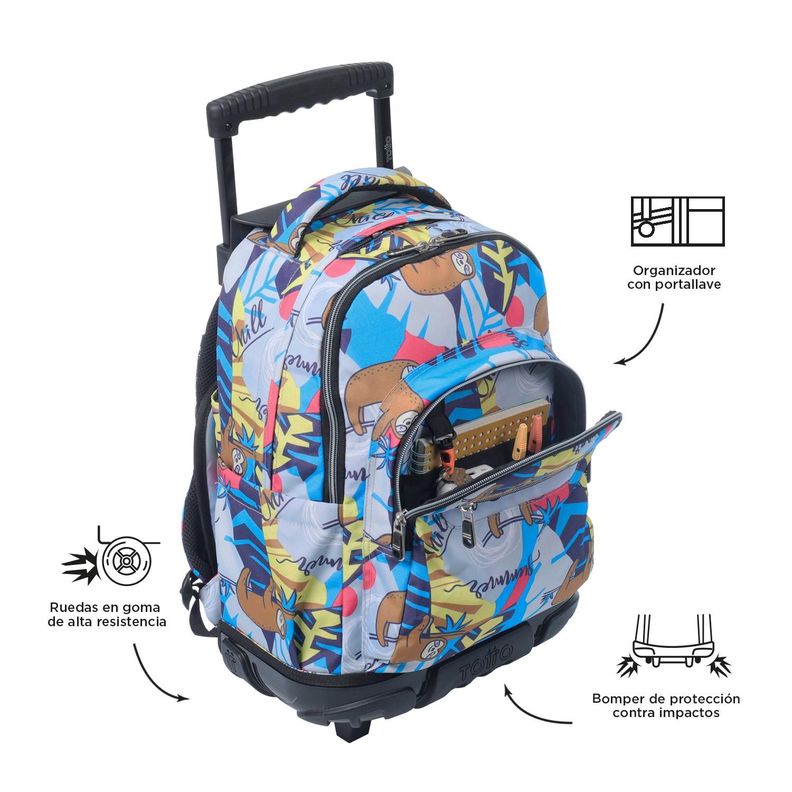 Mochila Escolar con Ruedas Bomper Renglon Lazel-5