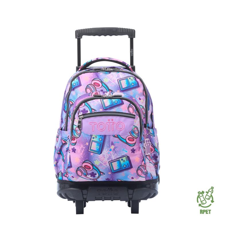 Mochila Escolar con Ruedas Bomper Renglon Meowsical-0