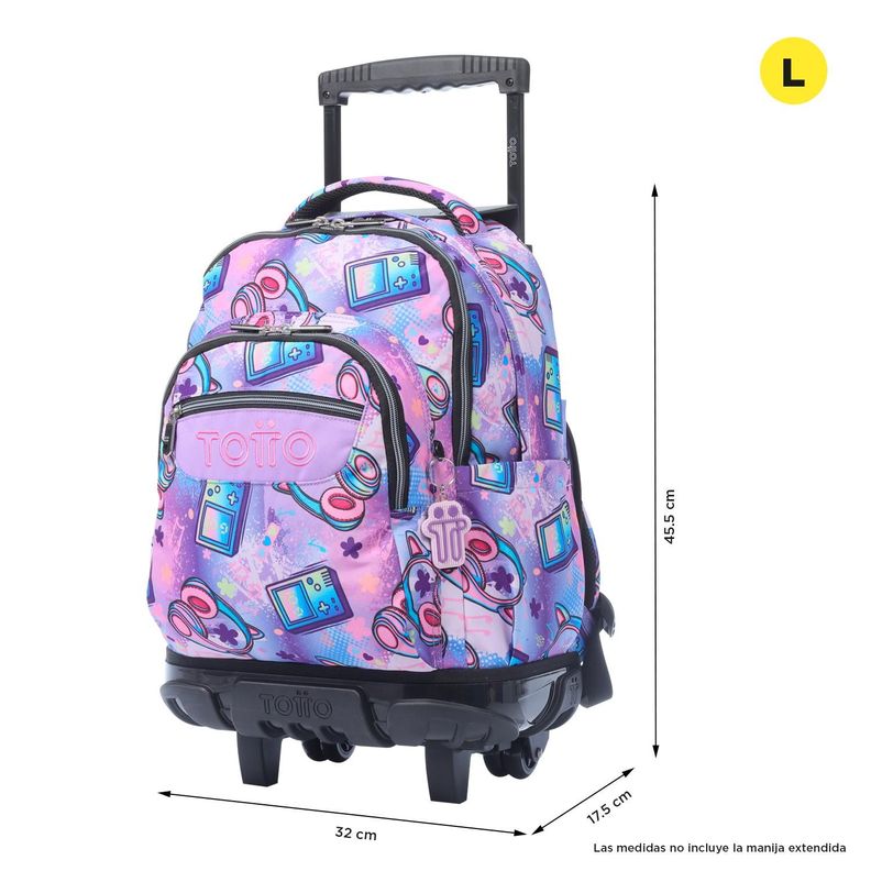 Mochila Escolar con Ruedas Bomper Renglon Meowsical-2