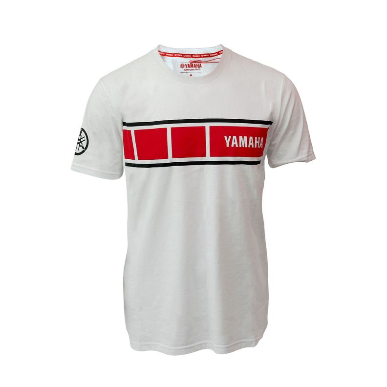 Polera De Hombre Manga Corta Yamaha Ribbon Blanco-0
