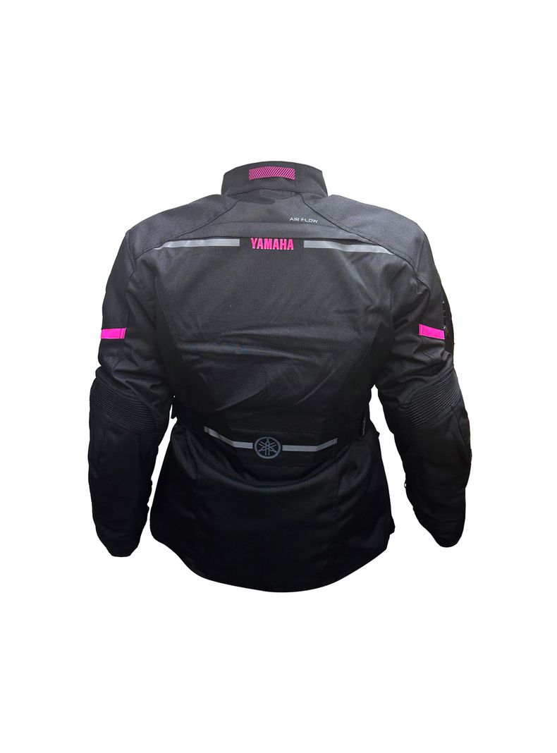 Chaqueta Yamaha Railway Mujer Touring Negro Rosado-2