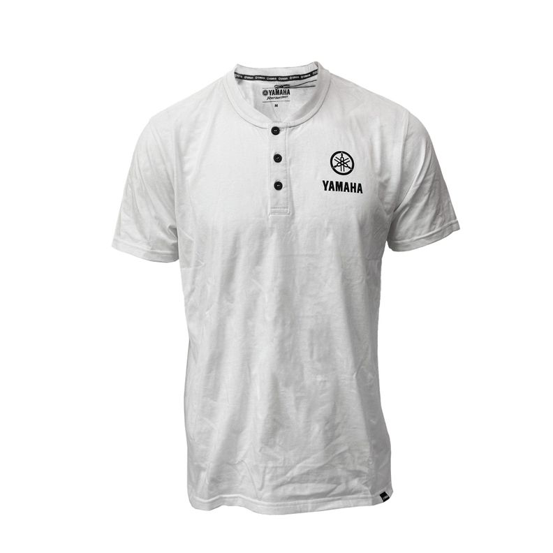 Polera De Hombre Manga Corta Yamaha Boton Blanco-0