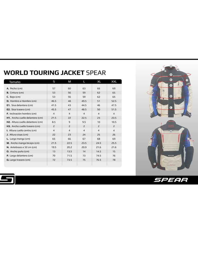 Chaqueta De Moto Spear World Touring Gris-5