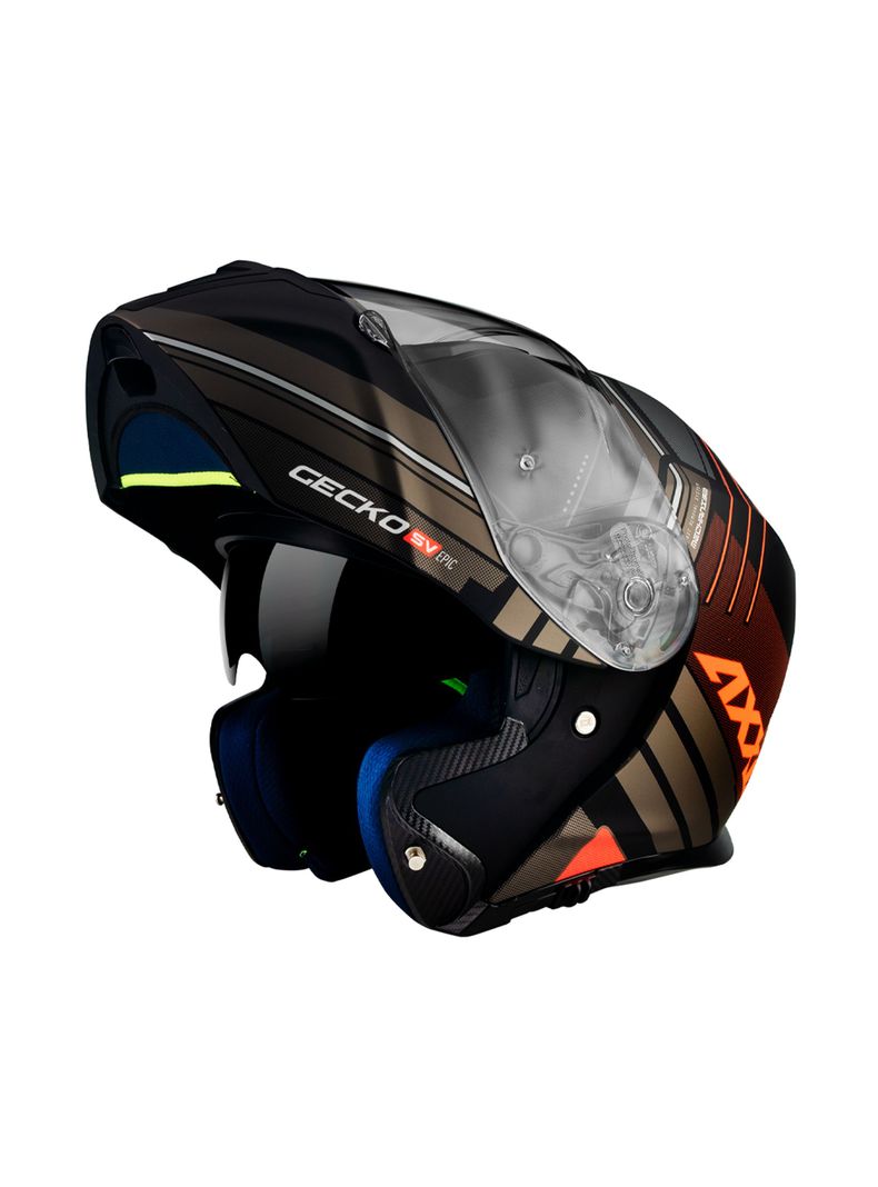 Casco axxis  gecko sv epic  rojo fluor brillo-2
