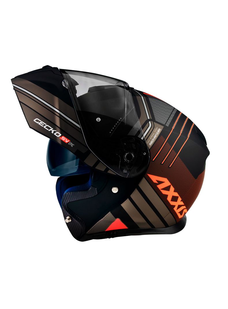 Casco axxis  gecko sv epic  rojo fluor brillo-3