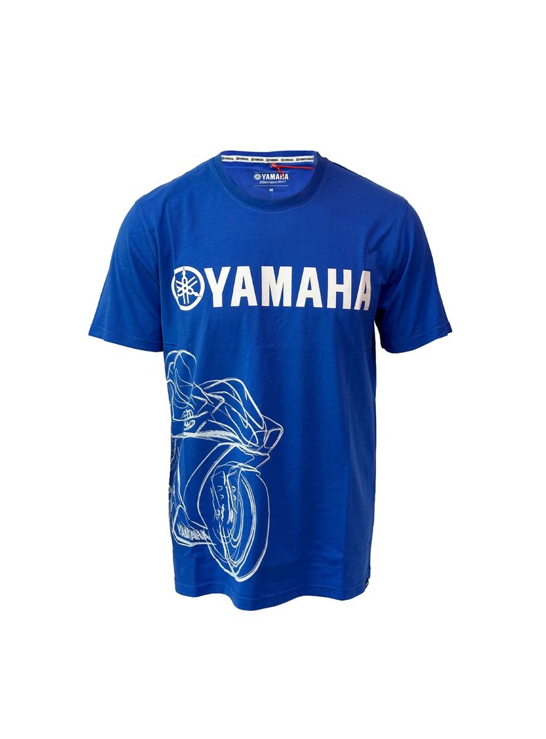 Polera De Hombre Manga Corta Yamaha Shadow Azul-0