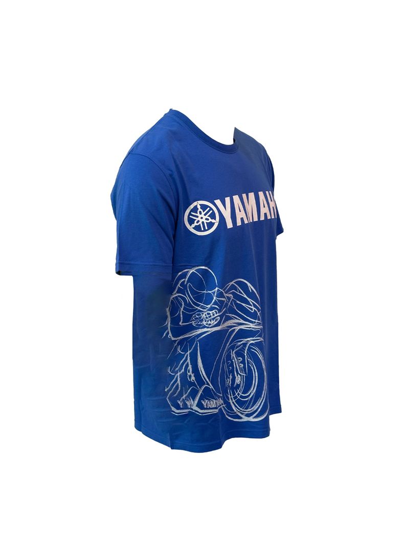 Polera De Hombre Manga Corta Yamaha Shadow Azul-1