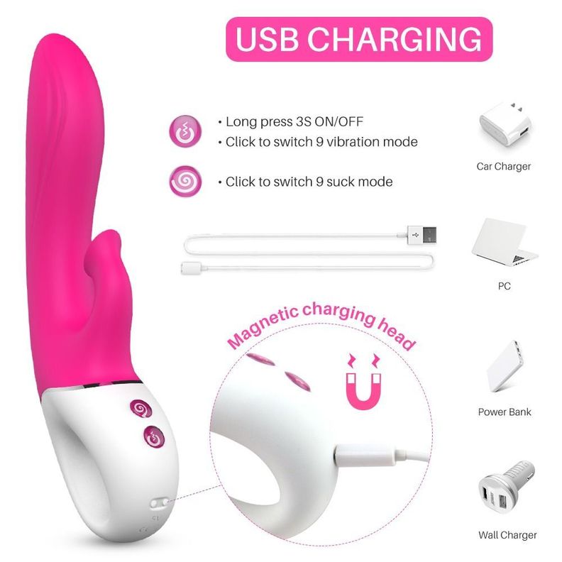 Dew Vibrador Femenino Dildo Dual Con Succionador Clítoris-3