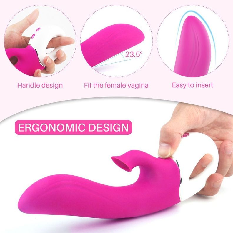 Dew Vibrador Femenino Dildo Dual Con Succionador Clítoris-5