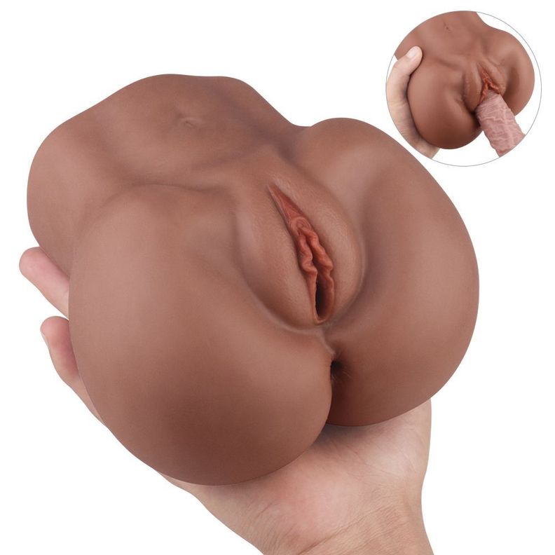Pansy Masturbador Masculino Vagina Ano Realista Morena Mini-3
