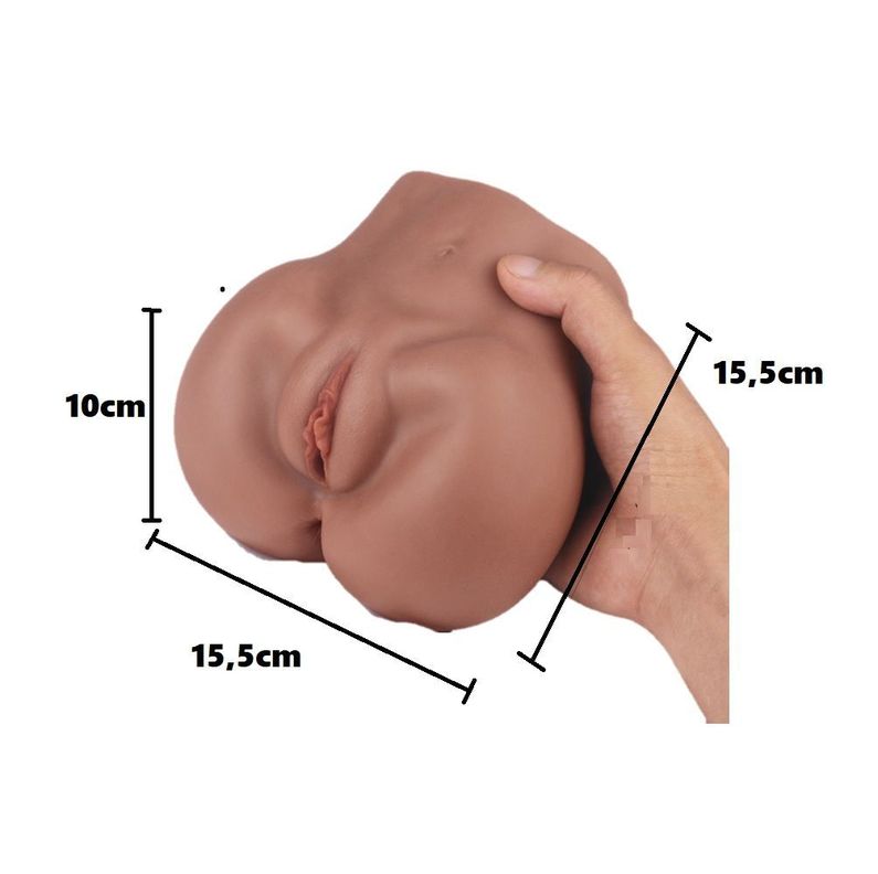 Pansy Masturbador Masculino Vagina Ano Realista Morena Mini-1