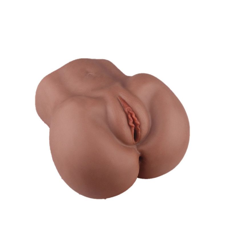 Pansy Masturbador Masculino Vagina Ano Realista Morena Mini-0