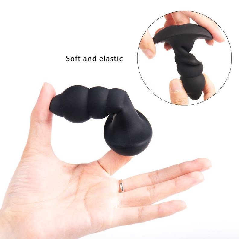 Plug Anal Vibrador Bubble Negro-3