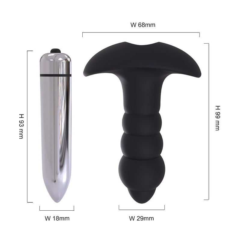 Plug Anal Vibrador Bubble Negro-1