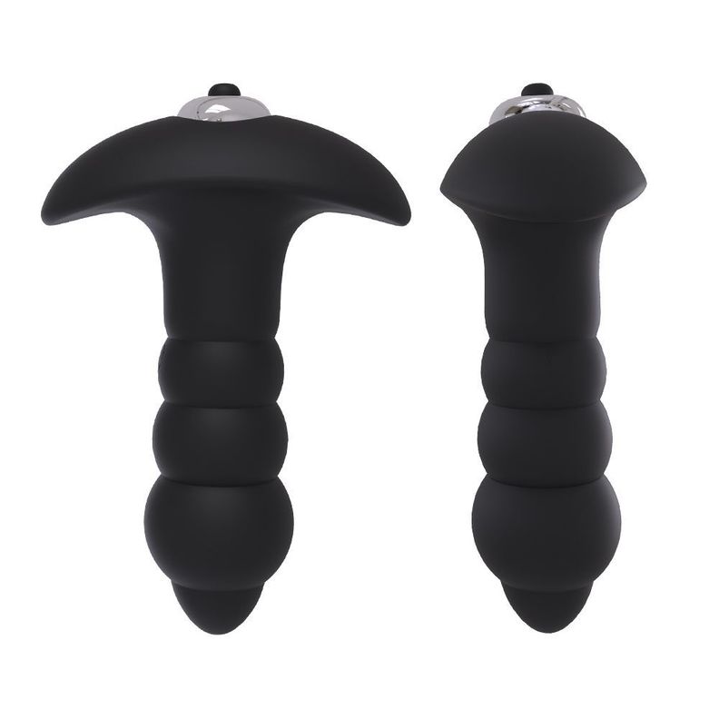 Plug Anal Vibrador Bubble Negro-2