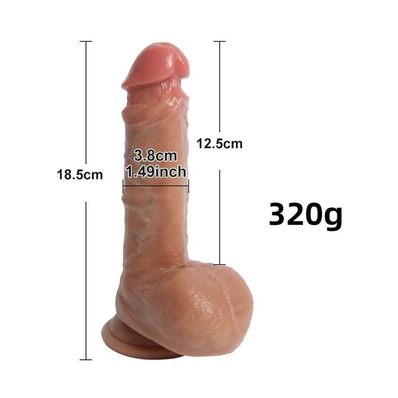 Dildo Realista con Venas y Ventosa 18cm-2