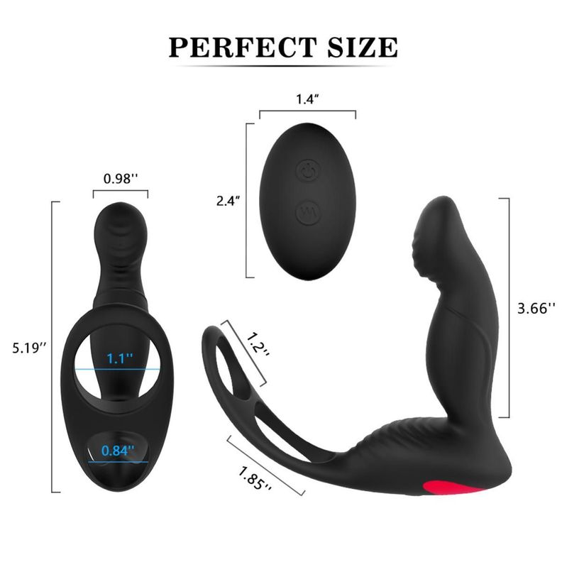 Langer Masajeador Prostático Doble Anillo Control Remoto-6