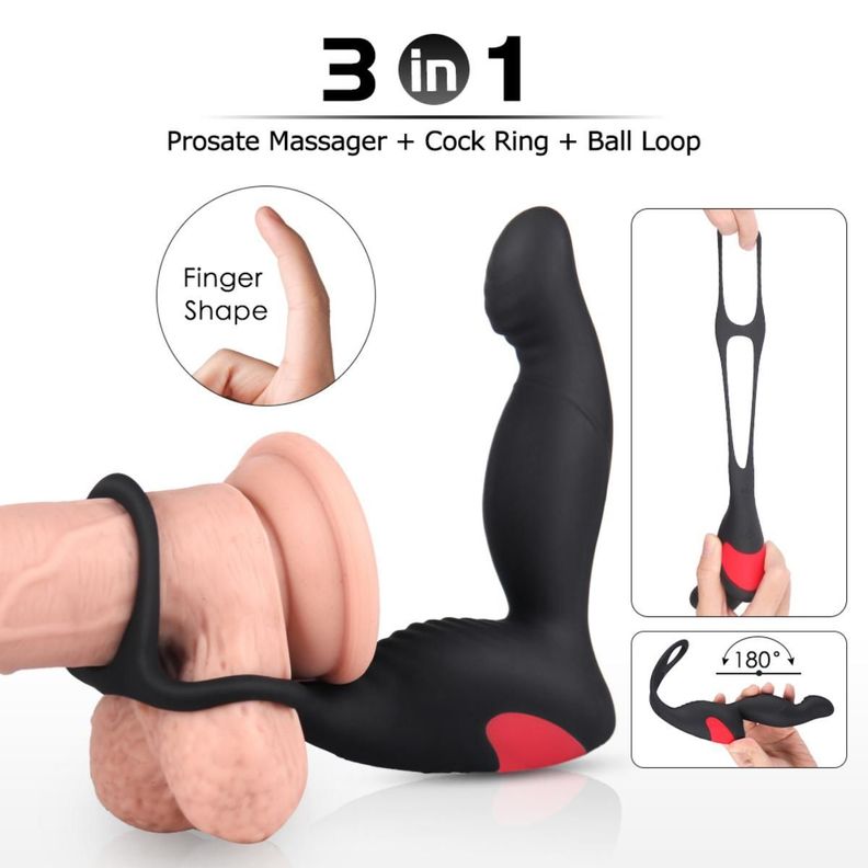 Langer Masajeador Prostático Doble Anillo Control Remoto-3