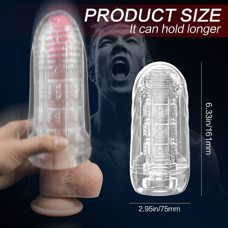 Capsule Masturbador Masculino Manual Transparente Suave-3