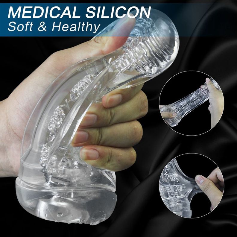 Capsule Masturbador Masculino Manual Transparente Suave-4