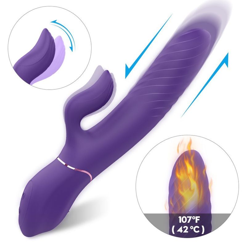 Lighters Vibrador Dual Con Movimiento Atrás Adelante Juguete-5