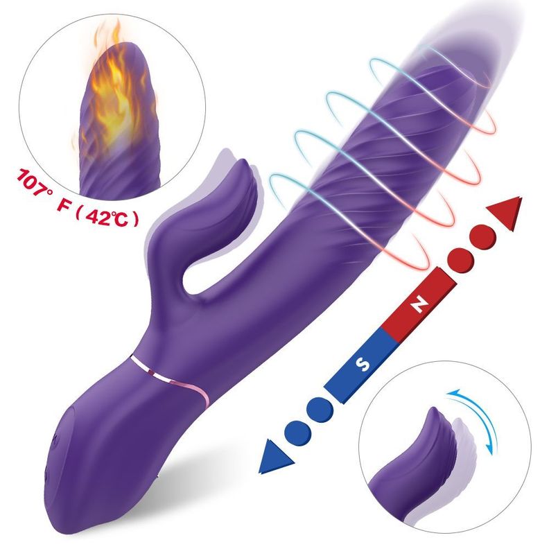 Lighters Vibrador Dual Con Movimiento Atrás Adelante Juguete-7