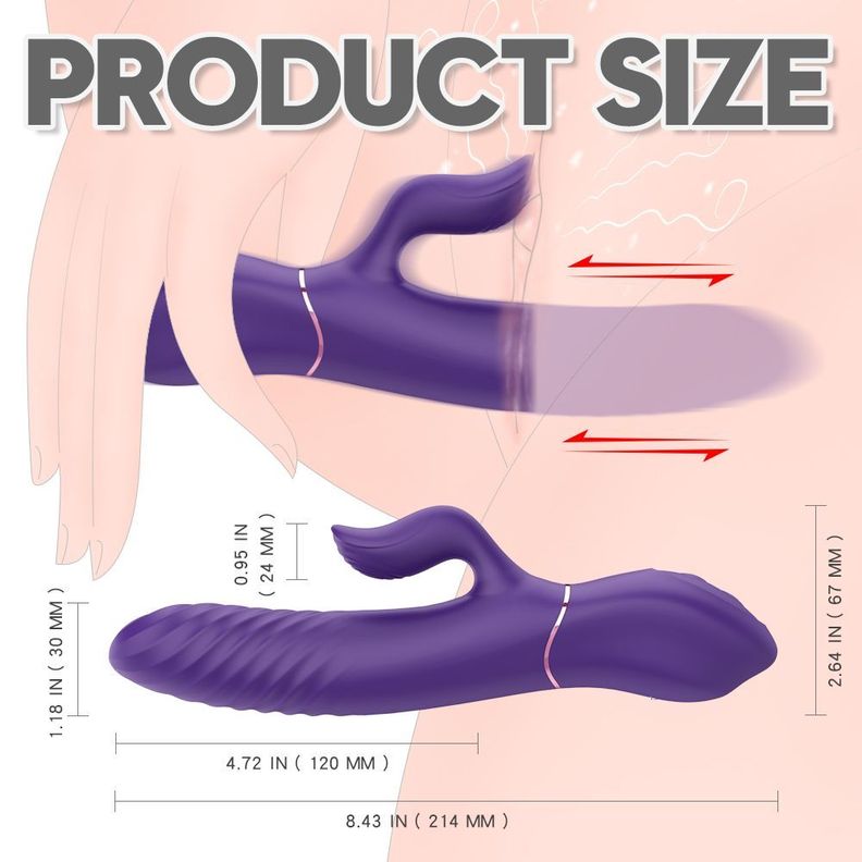 Lighters Vibrador Dual Con Movimiento Atrás Adelante Juguete-2