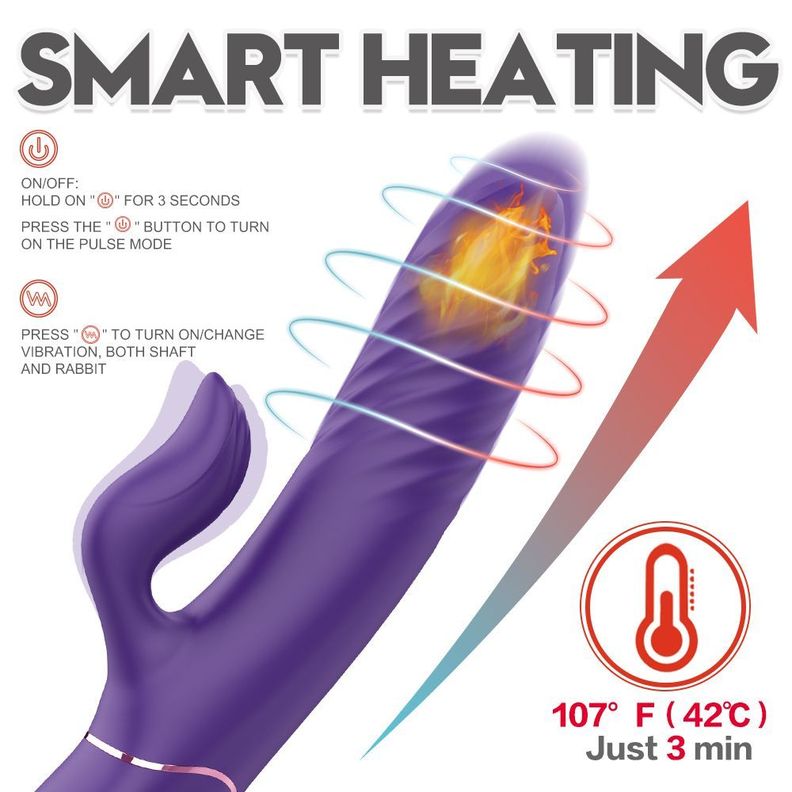 Lighters Vibrador Dual Con Movimiento Atrás Adelante Juguete-4
