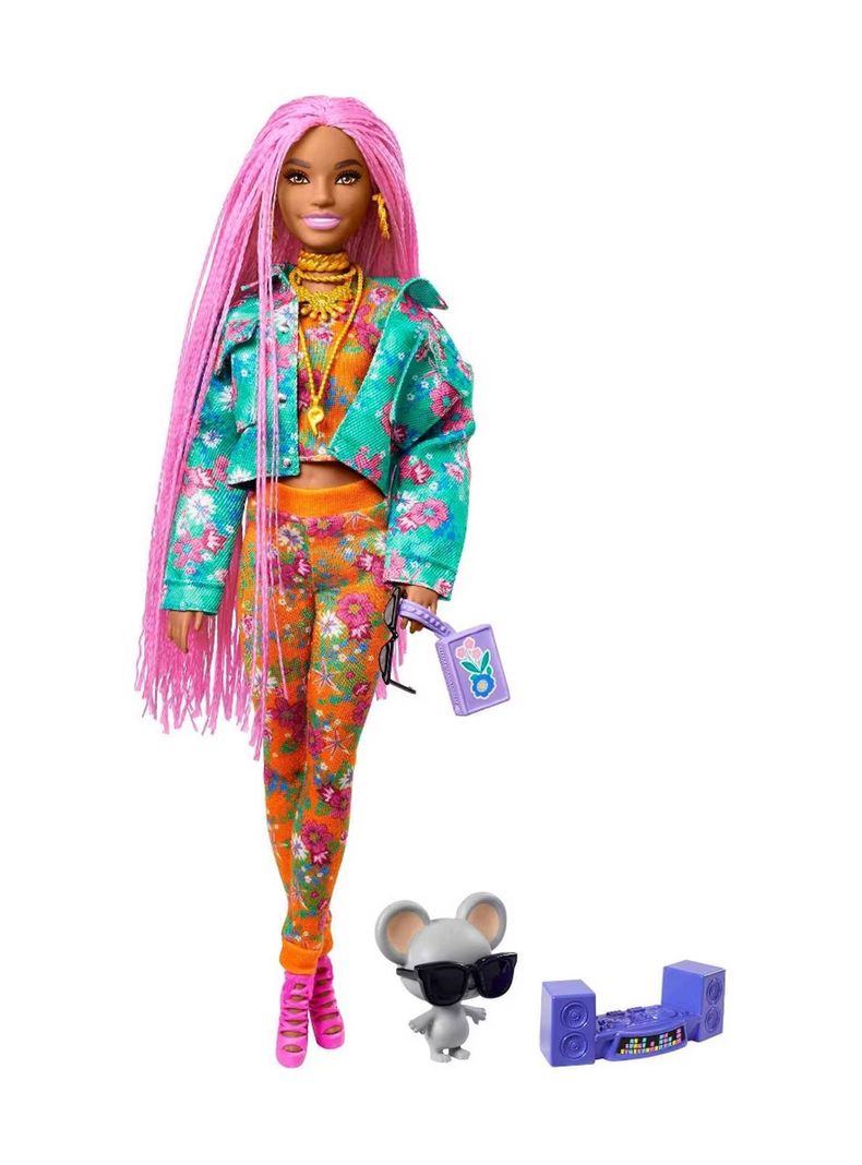 Muñeca Barbie Extra #10 Trenzas Rosas de Mattel-1