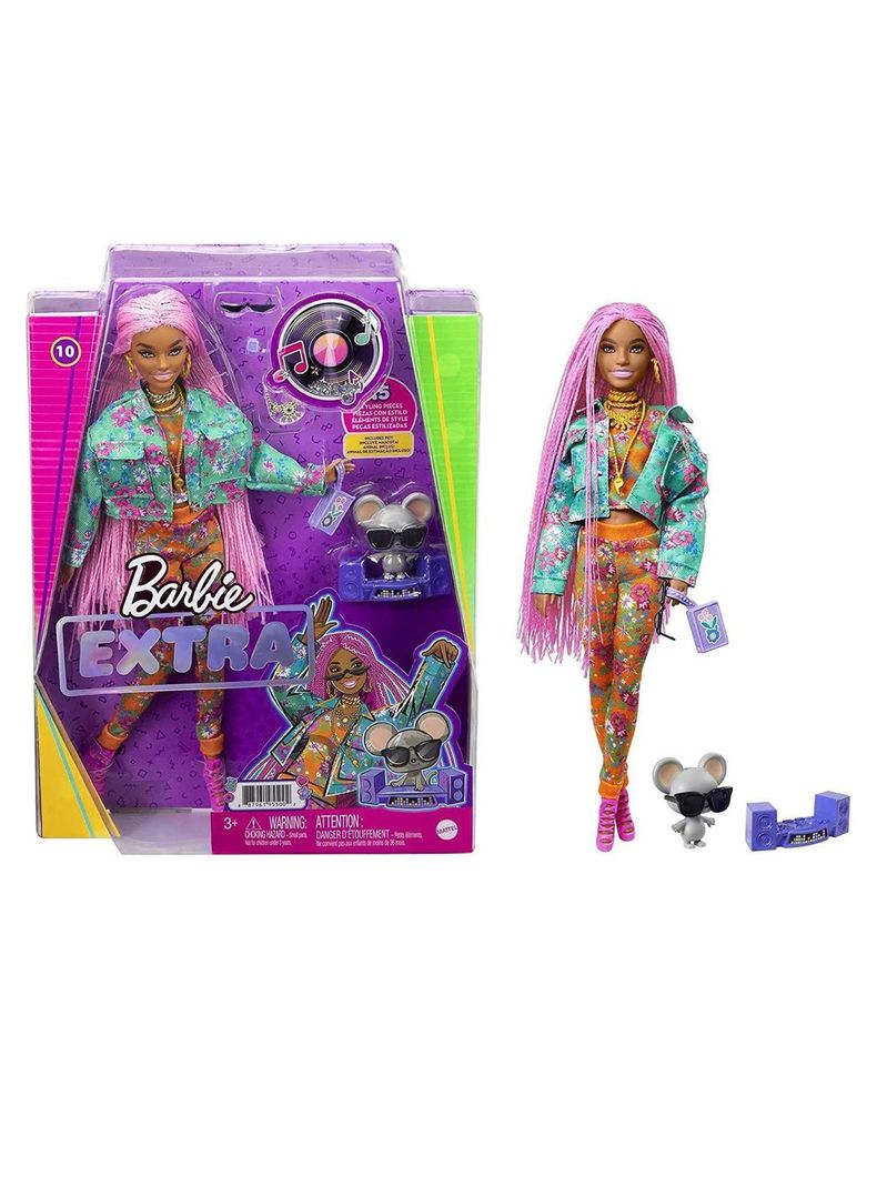 Muñeca Barbie Extra #10 Trenzas Rosas de Mattel-5