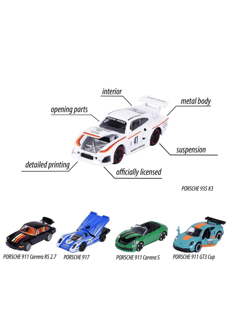 Pack 5 Autos Porsche Edition Escala 1:64 +1 Exclusivo de Majorette-1
