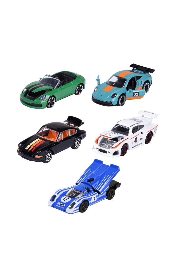 Pack 5 Autos Porsche Edition Escala 1:64 +1 Exclusivo de Majorette-2