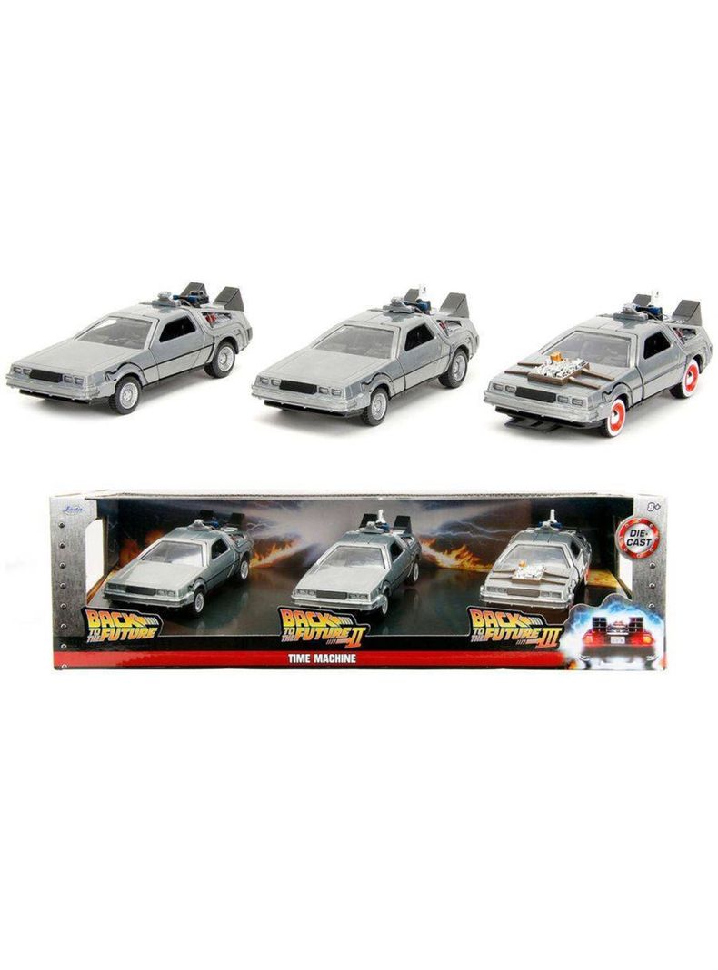 Pack 3 Delorean De Películas Volver Al Futuro 1, 2 Y 3 Escala 1:32 de Jada-0