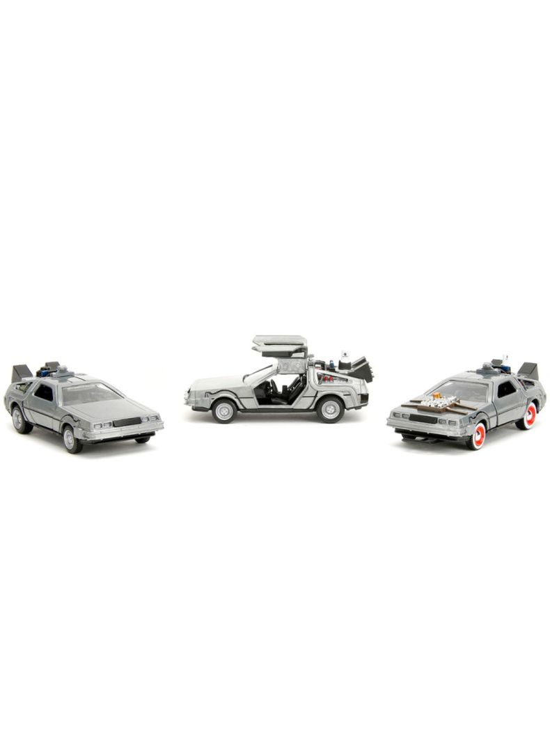 Pack 3 Delorean De Películas Volver Al Futuro 1, 2 Y 3 Escala 1:32 de Jada-1