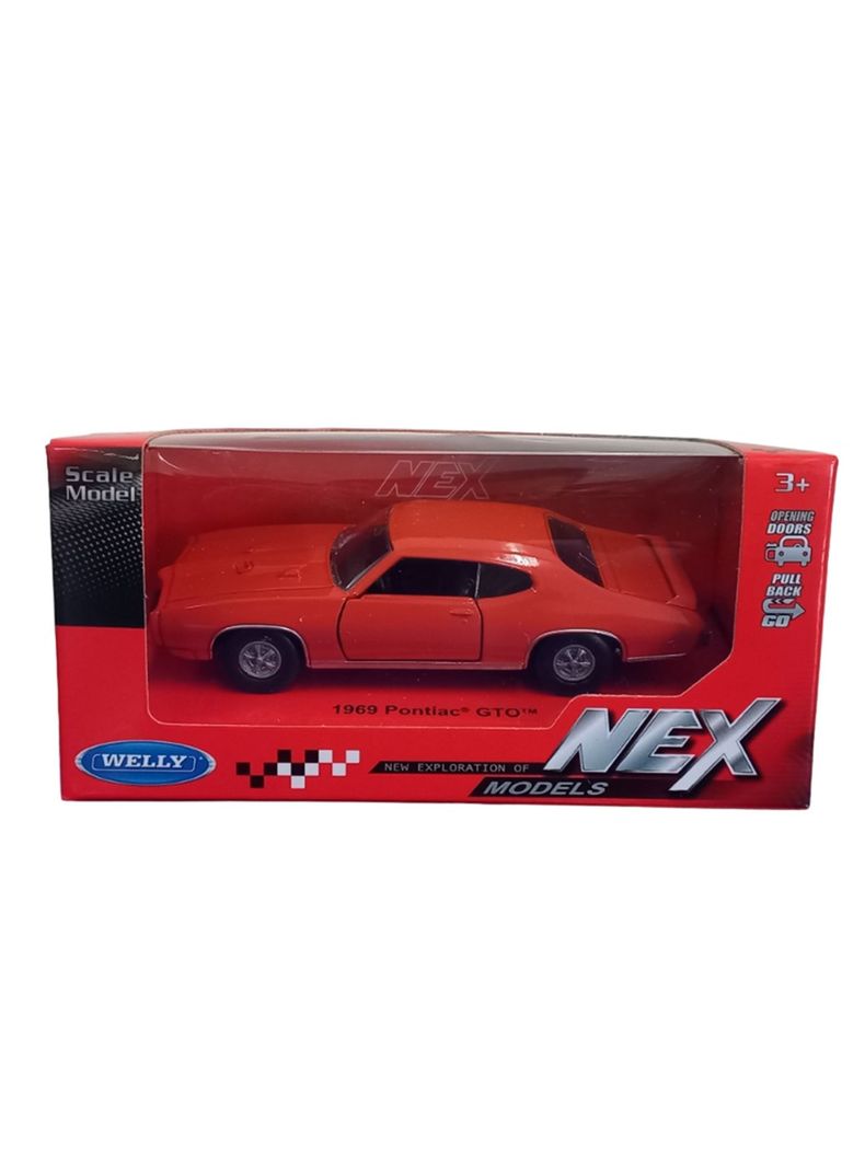 Auto De Colección 1969 Pontiac Gto Rojo 1:36 Rojo Welly-2