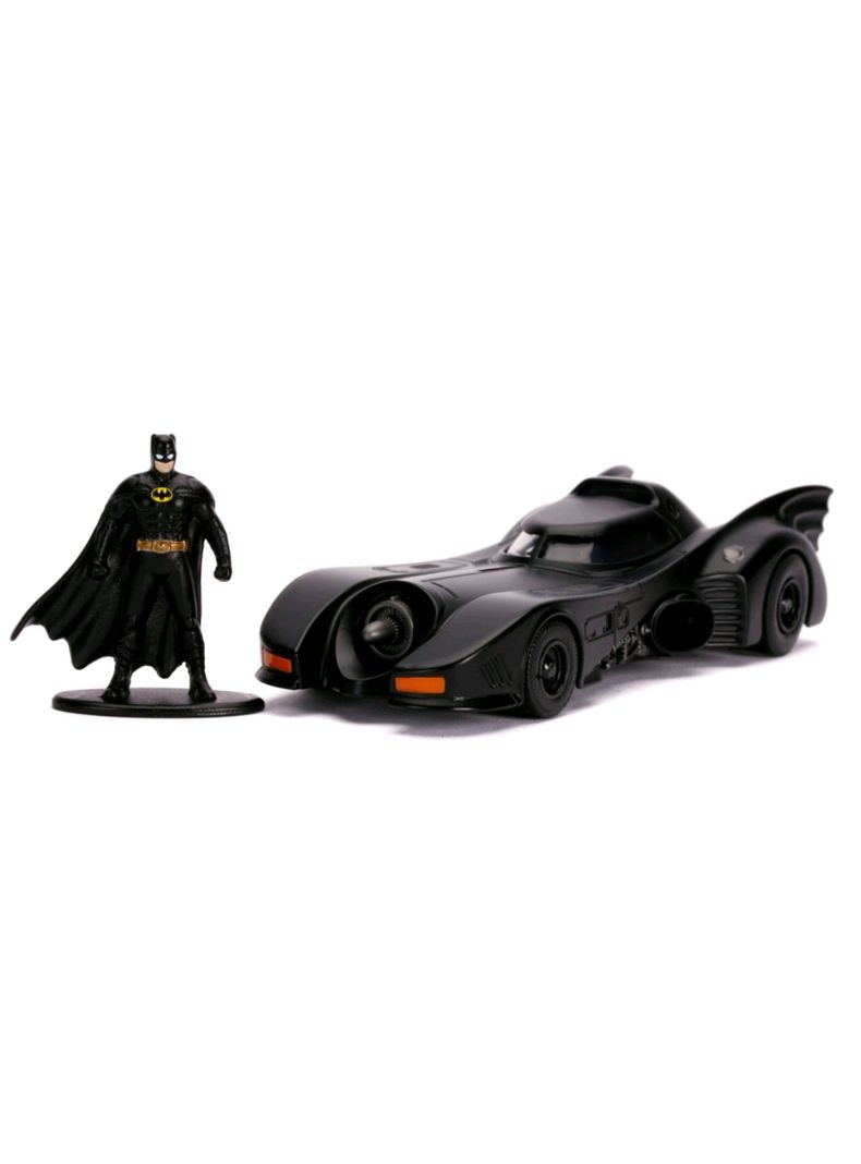 Vehículo Batimóvil Batman Tim Burton Con Figura Metálica Batman Escala 1:32 de Jada-1
