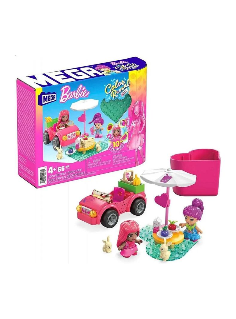 Bloques de Construcción Barbie Juguete De Construcción Paseo En Convertible de Mega Bloks-0