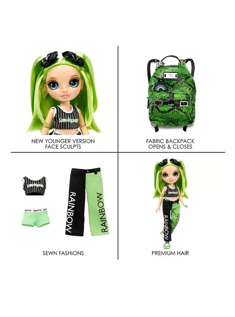 Muñeca Jade Hunter Rainbow Junior High Fashion Doll-4