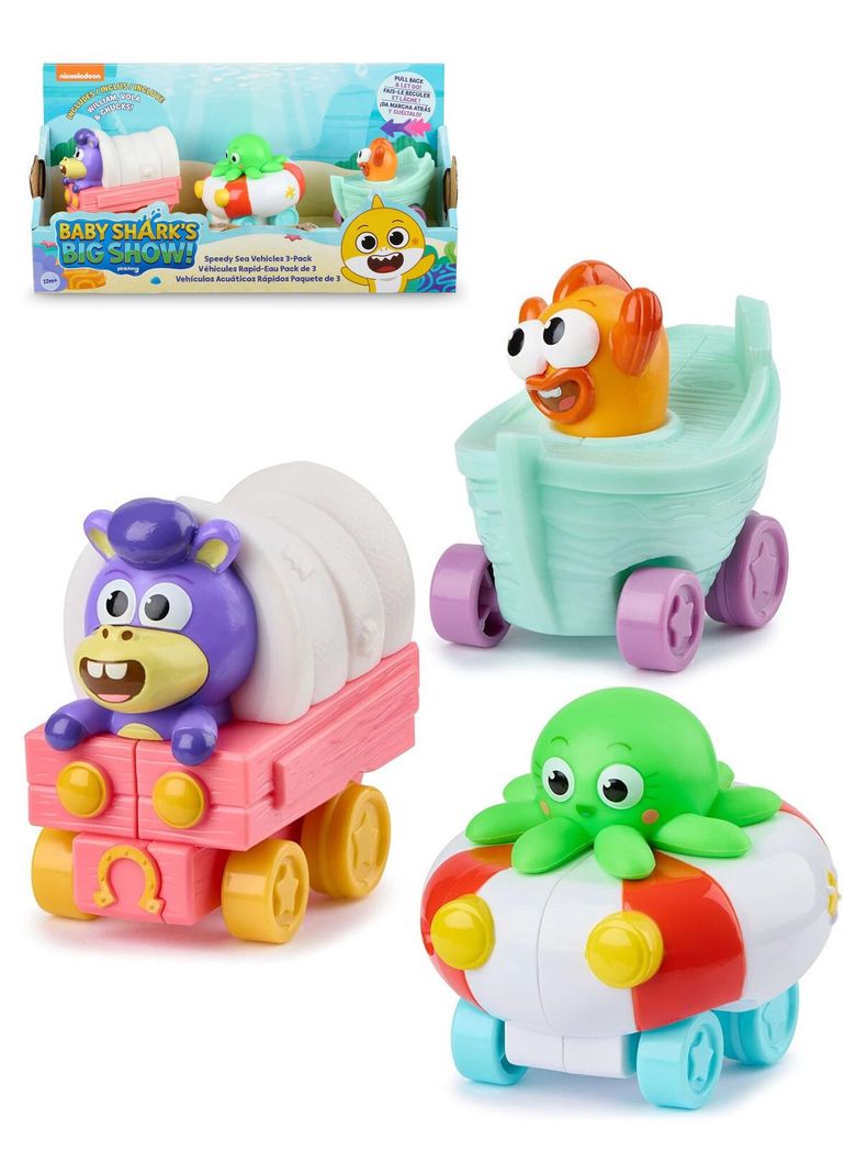 Pack 3 Vehículos Acuáticos Rápidos de Baby Sharks Big Show de Nickelodeon-0
