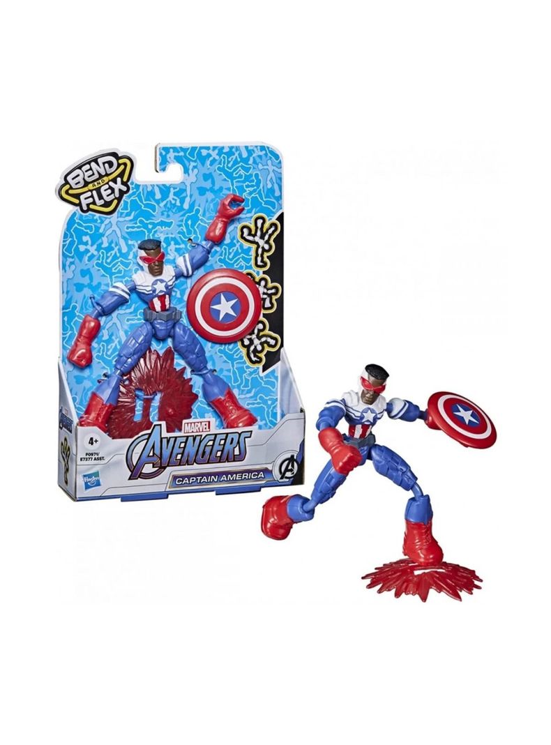 Figura Capitán América de Marvel Avengers Bend And Flex de Hasbro-0
