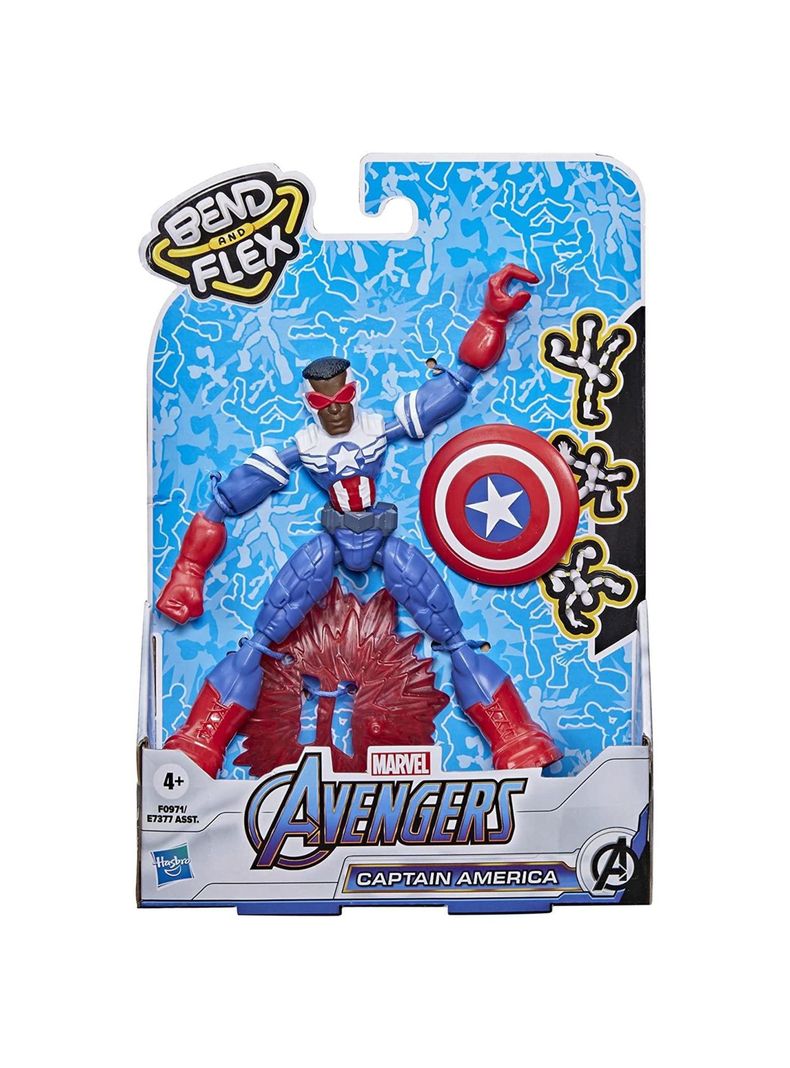 Figura Capitán América de Marvel Avengers Bend And Flex de Hasbro-2