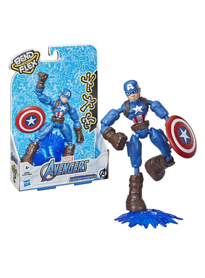 Figura De Acción Capitán América Marvel Bend And Flex de Hasbro-0