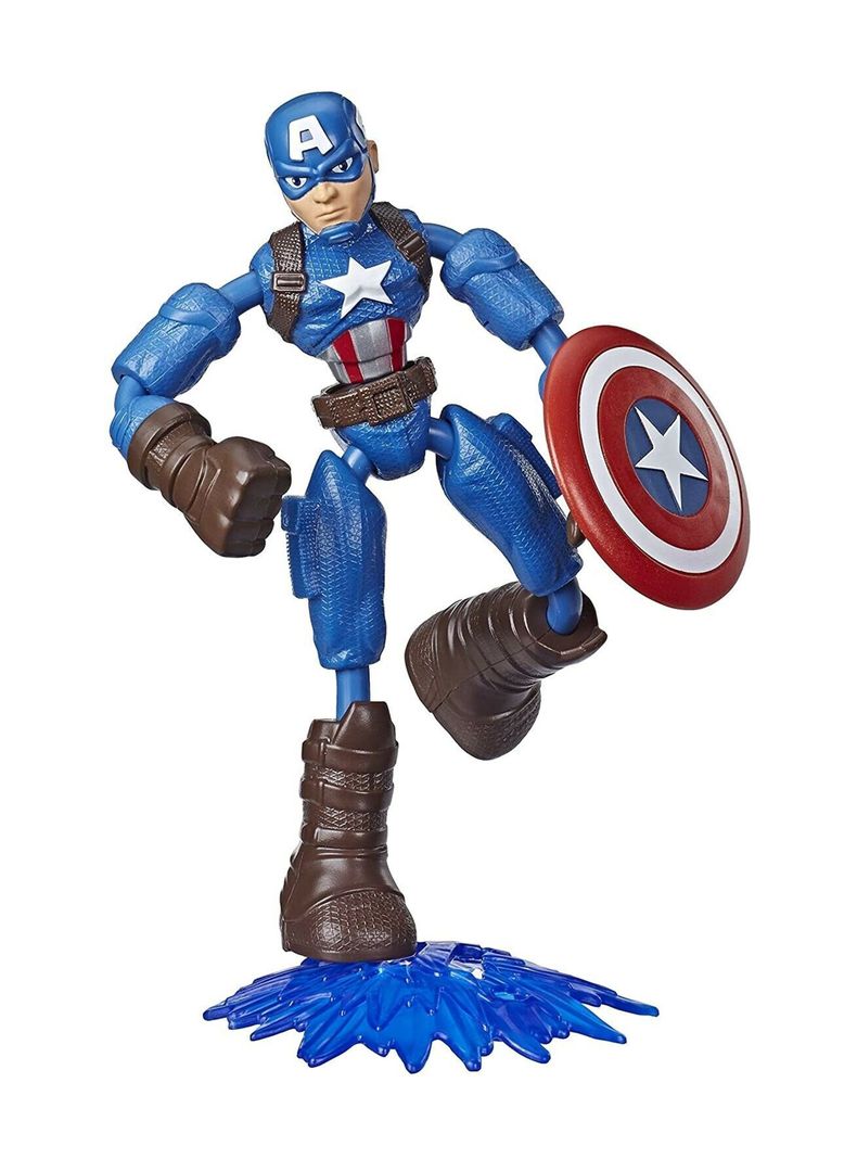 Figura De Acción Capitán América Marvel Bend And Flex de Hasbro-1