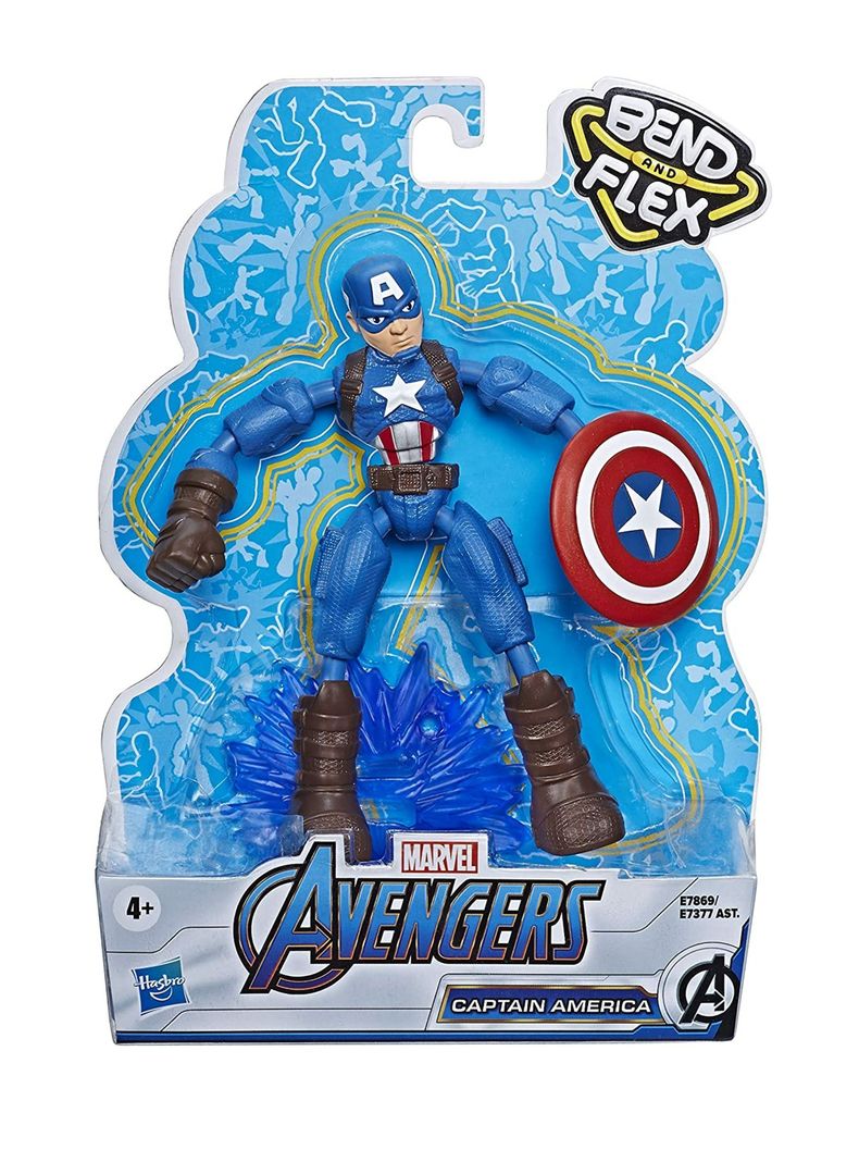 Figura De Acción Capitán América Marvel Bend And Flex de Hasbro-2