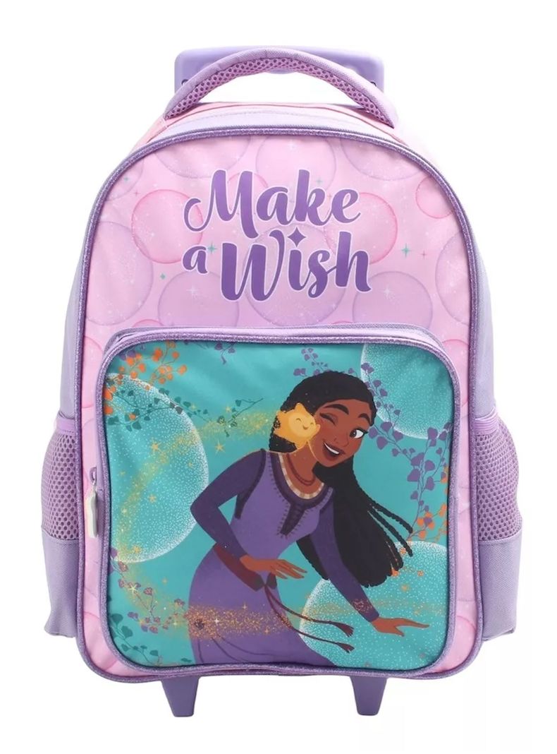 Kit De Mochila Escolar Infantil Wish Disney Con Ruedas Intek-1