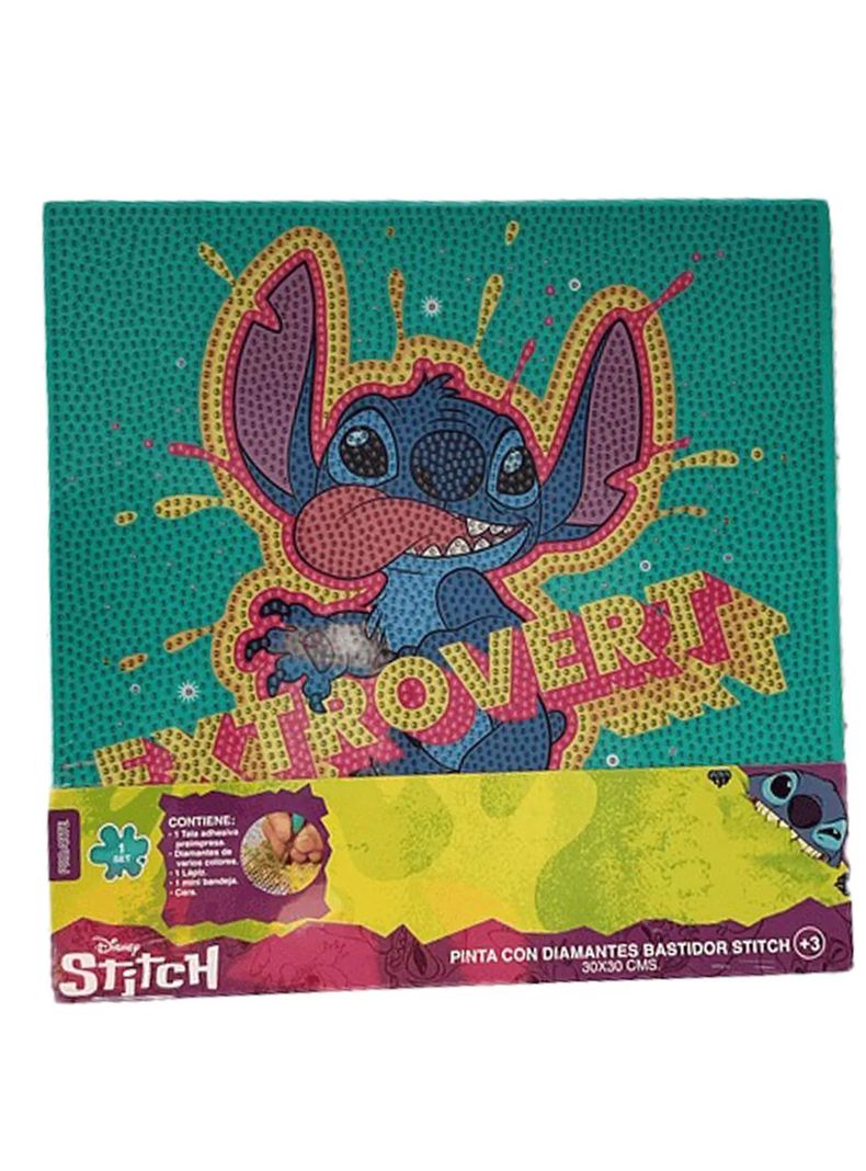 Set Pinta con Diamantes de Stich Extrovert de Disney de 30x30 cms-0