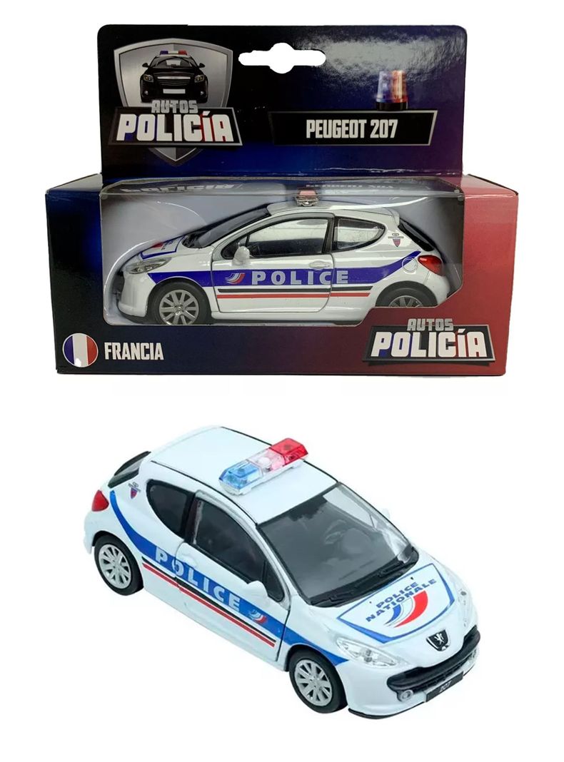 Auto De Colección Policía Peugeot 207 Francia 1:36 Welly-0