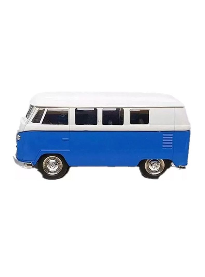 Vehículo de Colección Volkswagen Combi Crema y azul Escala 1:36 de Welly-1