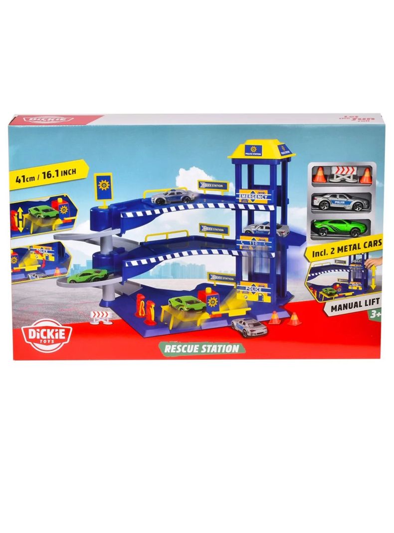 Estación Policía con Dos Vehículos de Emergencia de Dickie Toys-3